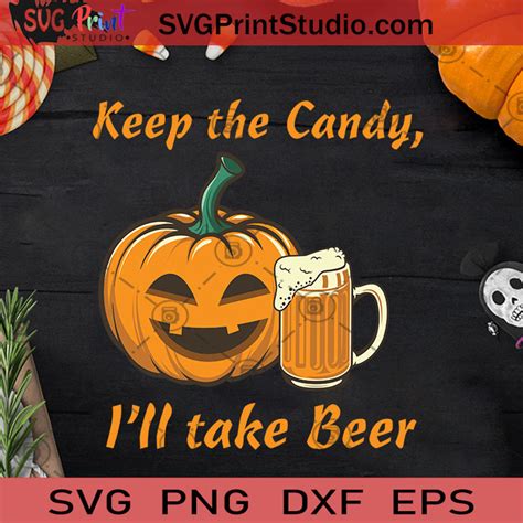 Download Free Keep The Candy I'll Take Beer Pumpkin Cut Images